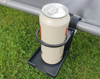 Cup holder beach lounger camping chair bed