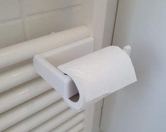 Toilet paper roll holder, universal heater, towel dryer