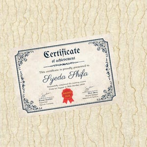 Certificate of Achievement Template | Customizable Printable Award | Instant Download | Editable Recognition Certificate