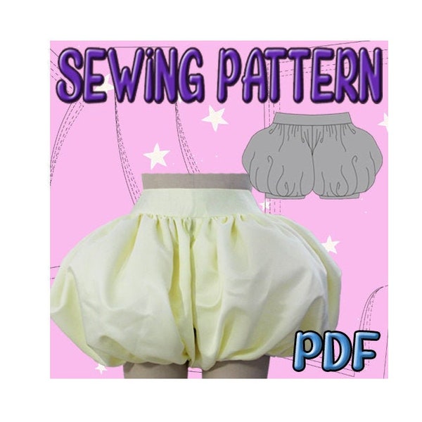 PDF Patron de pantalon citrouille gonflé, patron de couture cosplay, Tokyo Mew Mew, Mew Berry, Card Captor Sakura, Bloomer costume, Extra Puffy Fluffy