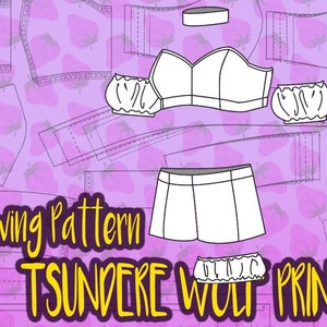 Cosplay Sewing Pattern Tsundere Wolf Princess, Mew Zakuro Tokyo Mew Mew, 5 sizes