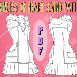 Princess of Heart, Kairi Kingdom Hearts 3 Cosplay Sewing Pattern, 5 SIZES,