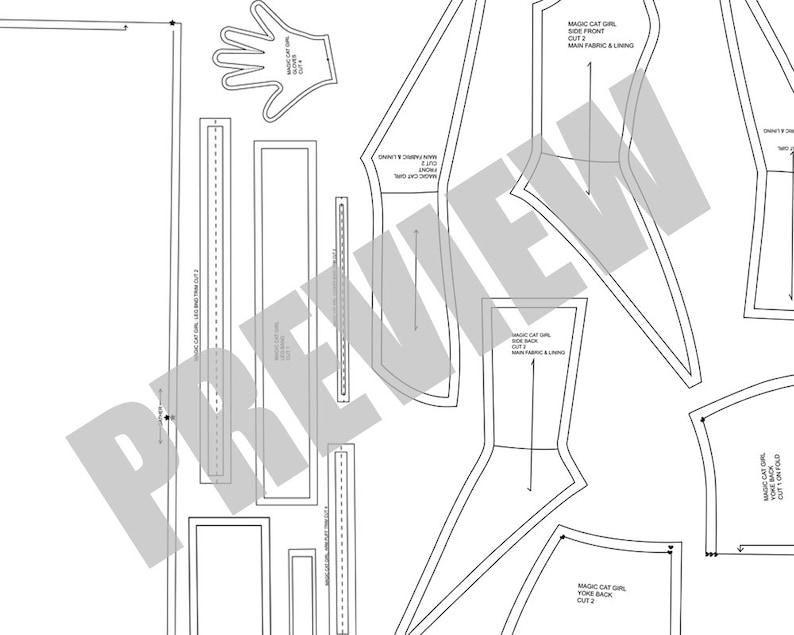 Tokyo Mew Mew Cosplay Sewing Pattern PDF Magical Cat Girl