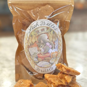 Gourmet Peanut Brittle – Old-Fashioned, Crunchy, Sweet & Salty Candy – Small Batch, Grass-Fed Butter – 10 oz Bag – Handmade Gift Treat