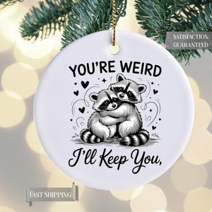 Raccoon Decor, Funny Raccoon Ornament, Christmas Ornament, Meme Ornament, Trashcore Gift, Raccoon Gifts, White Elephant Gift, Unique Gift