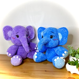 Crochet Elephant Pattern PDF – Amigurumi Elephant Plushie Tutorial – Stuffed Animal Crochet Toy – Instant Download – English Pattern