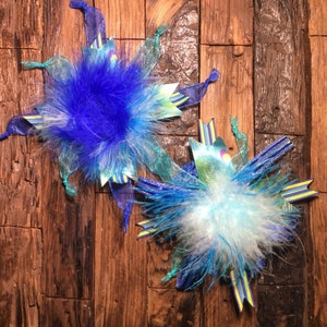Türkis und blau Pfau über die Top Fancy Schleife Haarspange & Stirnband