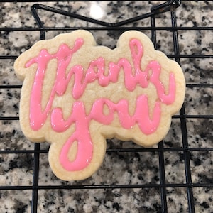 Thank You Two Piece Cookie Cutter - Outline & Impression