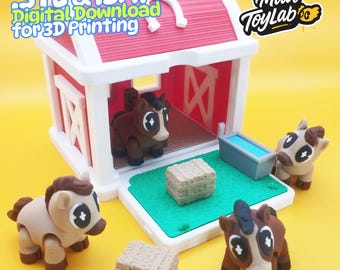 Flexi Horse STL – Articulated 3D Print Toy with Portable Stable