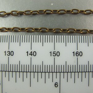 Brass Chain, Vintage Patina Finish, Small Cable Chain, by Trinity Brass, 3x4 mm, 36 inches, CH13 imagem 2