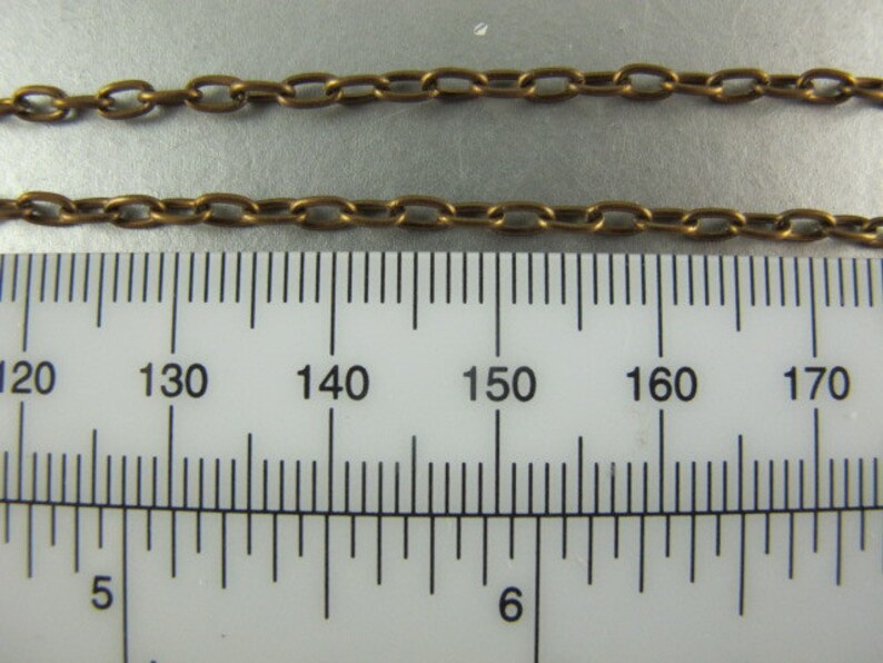 Brass Chain, Vintage Patina Finish, Small Cable Chain, by Trinity Brass, 3x4 mm, 36 inches, CH13 imagem 2