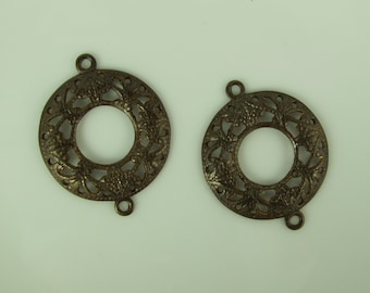 Filigree Ring Connector, Vintaj, 17mm, Two Pieces