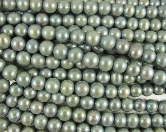 Large Holed Pearls, Large 10mm to 11mm,  Fresh Water Pearl, Oblong Potato Pearls, Silver, 2.5 mm drill, Five Pearls (P080)