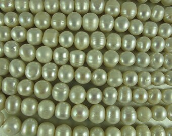 White, Large Hole Potato Pearls, Large 12-13mm, Freshwater, Oval, Oblong Pearls, 2.5 mm drill, 5 Pearls (P072)