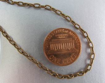 Brass Chain, Vintage Patina Finish, Small Cable Chain, by Trinity Brass, 3x4 mm, 36 inches, CH13
