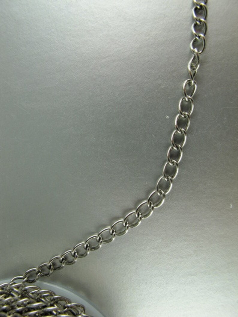 Curb Chain, Antique Silver Finish, Large Curb Chain, Trinity Brass, 4.5x7 mm, 36 inches, CH22 imagem 3