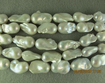 White Baroque Freshwater Pearls, Flameball/Fireball Shaped Pearls, Super Luster, Each Pearl is Unique, 3 Sizes Available, One Pearl (P084)