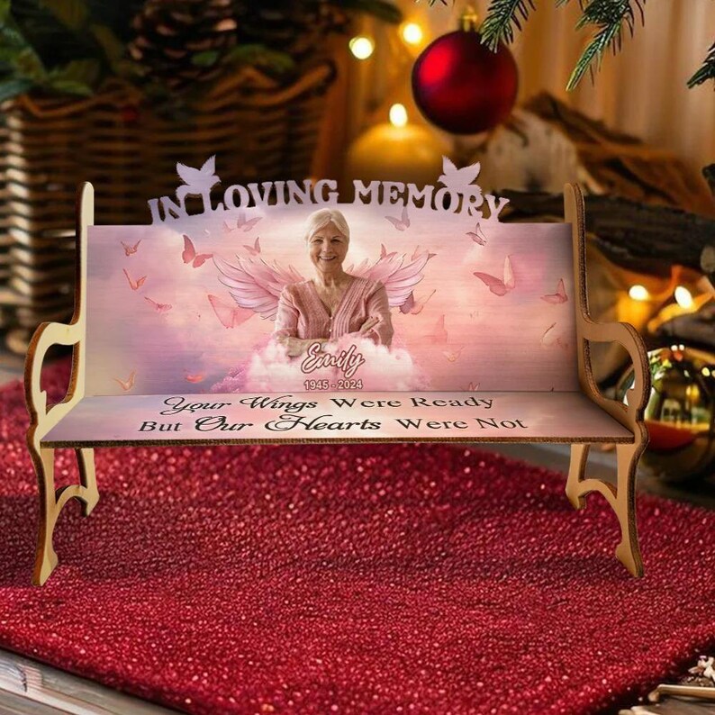 In Memory Chair In Loving Memory Personalized Memorial Mini Wooden Bench, Lost of Mom ...