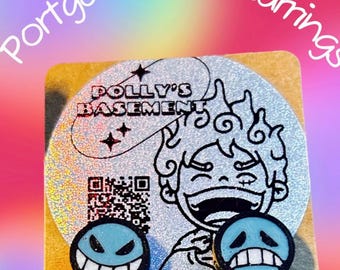 Anime Inspired Ace Earrings Happy Sad Face