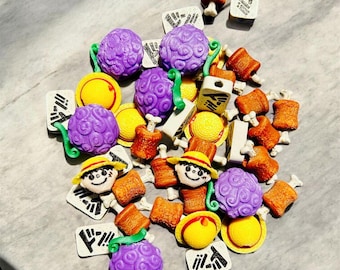 Anime Inspired Straw Hat manga bead soup bracelet beads Kandi beads mix