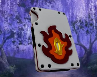 Rengoku Flame Wallet | 3D Printed Minimalist Wallet | Demon Anime Inspired Card Holder