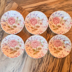 Set of 6-Johnson Brothers, 1930’s Rose Chintz Collection-Berry/Dessert Bowls, 5”