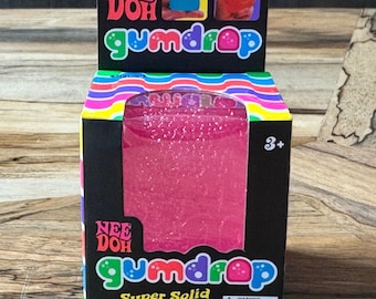 NIB Needoh Gumdrop Pink Schylling Super Solid Squish Fidget Sensory Toy Viral