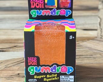 NIB Needoh Gumdrop Orange Schylling Super Solid Squish Fidget Sensory Toy Viral