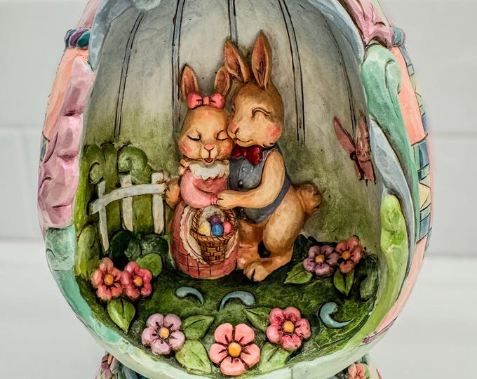 Jim Shore Light up “ Spring Love” Easter Egg Diorama, #4015889, 7” Tall ...