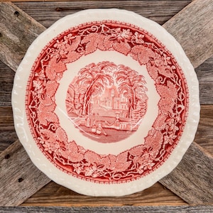 Vintage Mason’s Vista Pink England Transferware-8” Round Vegetable Serving Bowl