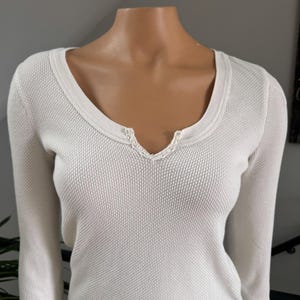 Free People We The Free Kyoto Kombucha Cuff Thermal Top Ivory Waffle Knit Large Bild 5