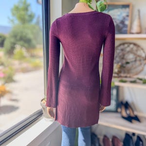 Free People Maroon Criss Cross Lightweight Tunic Sweater, Women's Size X-Small image 4