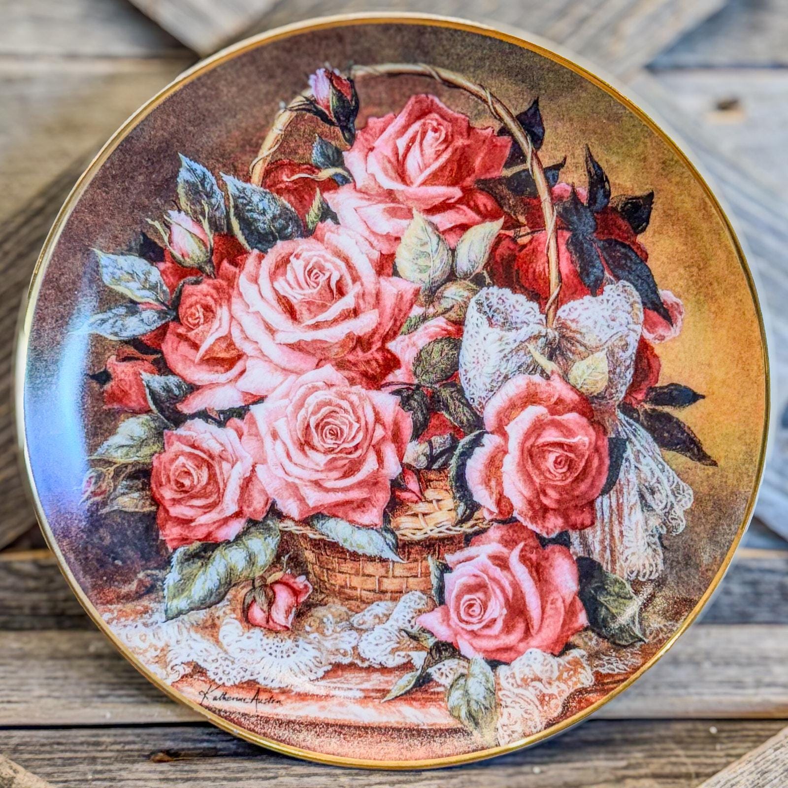 Vintage Franklin Mint Grace De' Monaco Rose Plate by Katharine