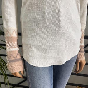 Free People We The Free Kyoto Kombucha Cuff Thermal Top Ivory Waffle Knit Large Bild 4