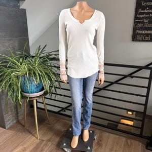 Free People We The Free Kyoto Kombucha Cuff Thermal Top Ivory Waffle Knit Large Bild 3