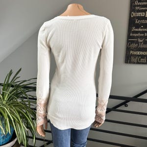 Free People We The Free Kyoto Kombucha Cuff Thermal Top Ivory Waffle Knit Large Bild 8