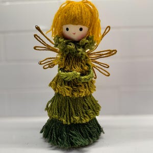Vintage Angel Tree Topper/Table Top Decor, Woodland/Folk Art Holiday, 9.5”