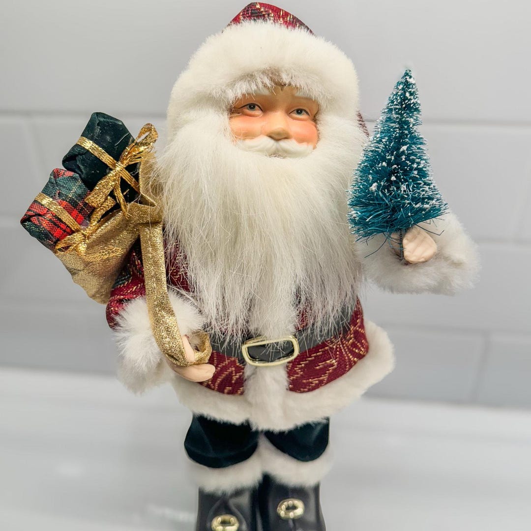 Weihnachtsbaum Spitze Plüsch Weihnachtsmann - 108cm Baumumarmung Dekoration