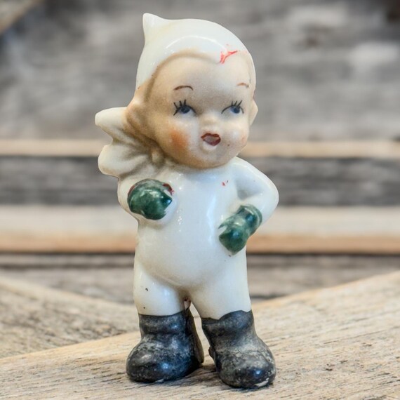 1950年代ビンテージ物 妖精エルフのクリスマス置物プランター