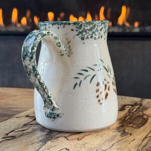 Rustic Woodland Pinecones Hand-Thrown Artisan Pottery Coffee Mug, Artist Sig image 8
