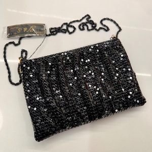 Y&S Original Black Mesh Metal Purse/CrossBody Bag, Style#589, NWT, 8in x 5in