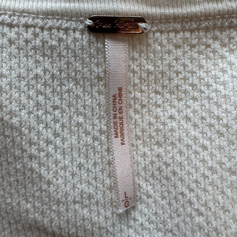 Free People We The Free Kyoto Kombucha Cuff Thermal Top Ivory Waffle Knit Large Bild 14