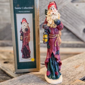 Roman Inc - Père Noël rustique à collectionner peint à la main - Boîte d'origine - 6 po. H