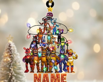 Personalized Five Nights at Freddys Christmas Tree Ornament, Fnafs Christmas Ornament, Freddy Gift, Kids Ornament, Freddy Ornament NFX120