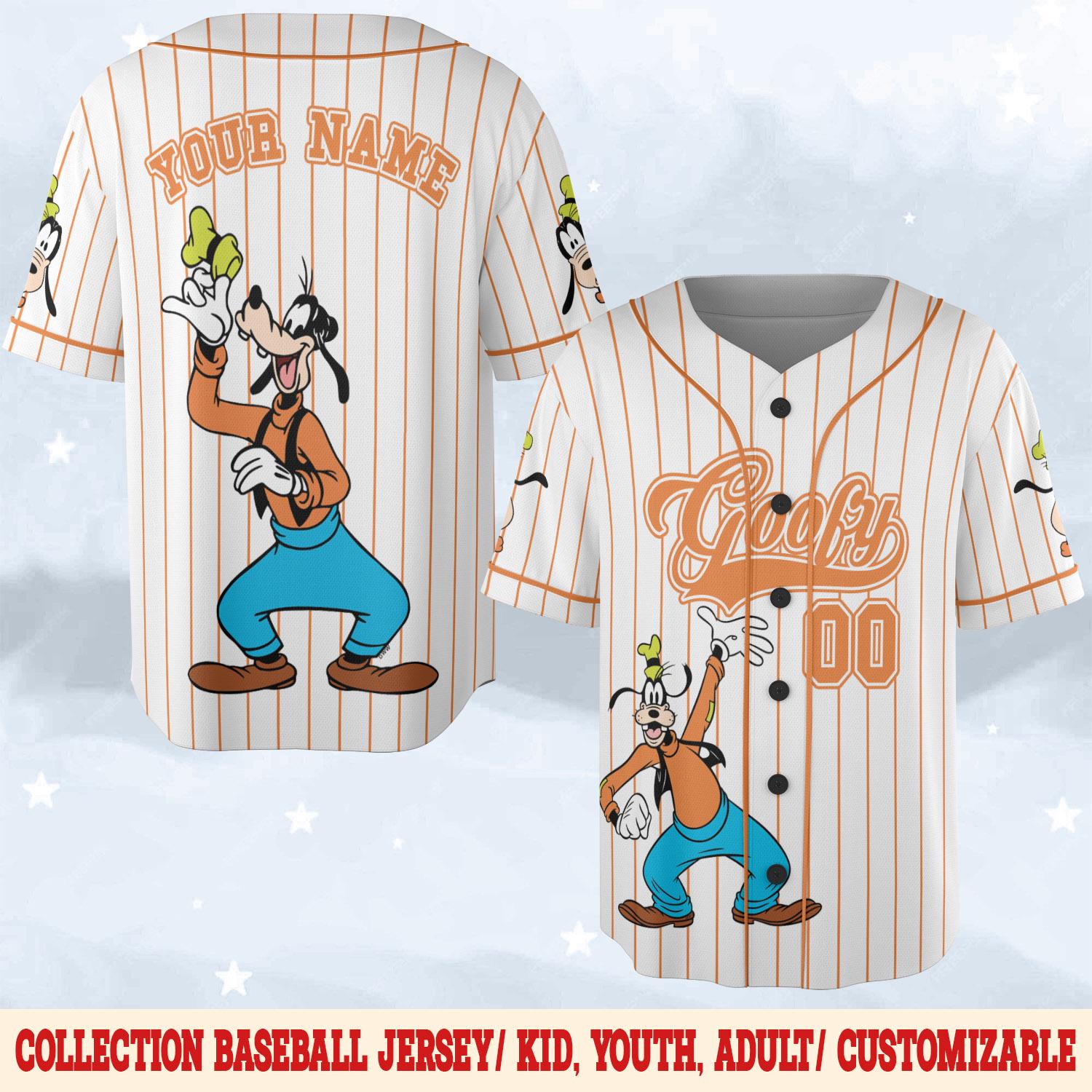 Discover Custom Disney Goofy Baseball Jersey, Disney Goofy Jersey, Disneyland Baseball Team Matching Outfit, Birthday Gift