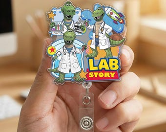 Porta credencial Toy Story Rex para la Semana del Laboratorio 2026, Porta credencial de Historia del Laboratorio, Divertido porta credencial de Dinosaurio, Regalo para Técnico de Laboratorio, Semana del Laboratorio 2026 G6HH06-08