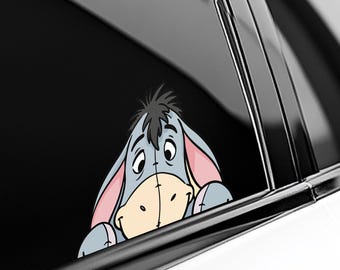Eeyore Winnie The Pooh Peekaboo Peeker Peeking Car Window Decals - Bumper Waterproof Vinyl Stickers - Disney Winnie The Pooh C1FW06-3