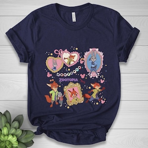 Coquette Bow Watercolor Zootopia Shirt, Judy Hopps Shirt, Nick Wilde Shirt, Retro Zootropolis Disney Tee, WDW Family 2025 Trip Tee BZHT17