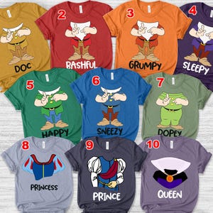 7 Dwarf Adult/Kids/Toddler Group Shirt,7 Dwarf Costume Group Shirt, 7 Dwarf Shirt,Cosplay Costume Seven Dwarf ,Group Halloween B-20082248
