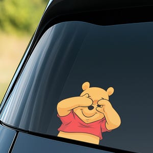 winnie the pooh Peekaboo Peeker Peeking Car Window Decals, Bumper Waterproof Vinyl Stickers, Pack Stickers, Decal G5ME14